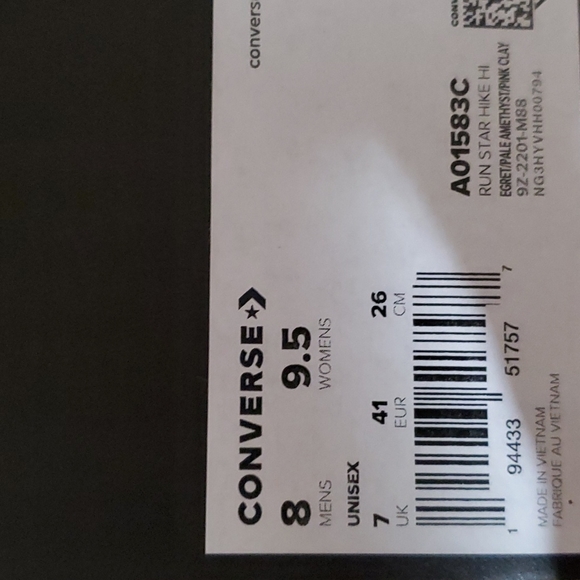 Converse Run Star Hike Hi Platform Embroidered Floral Unisex Sz: /A01583C - Picture 12 of 14
